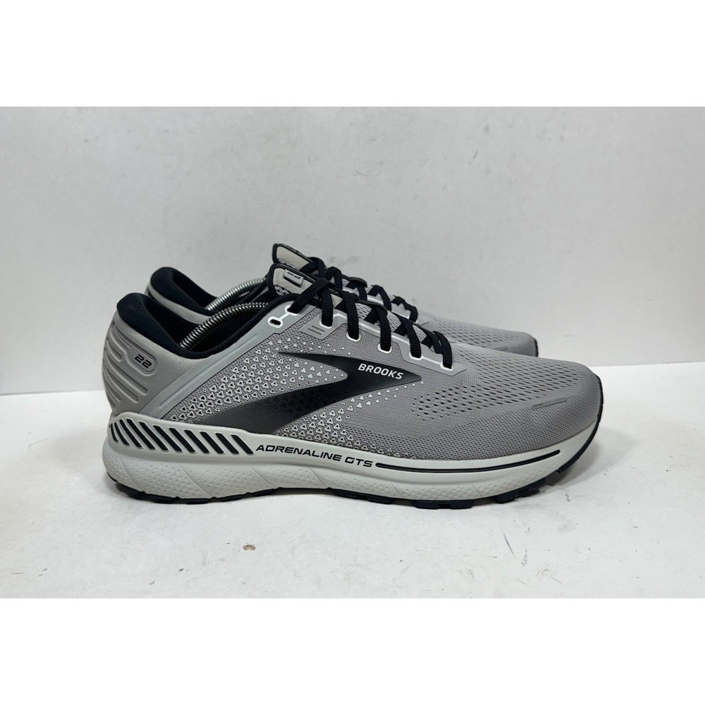 Brooks Adrenaline GTS 22 Mens 12 Wide Grey Running Shoes Sneakers 1103662E012